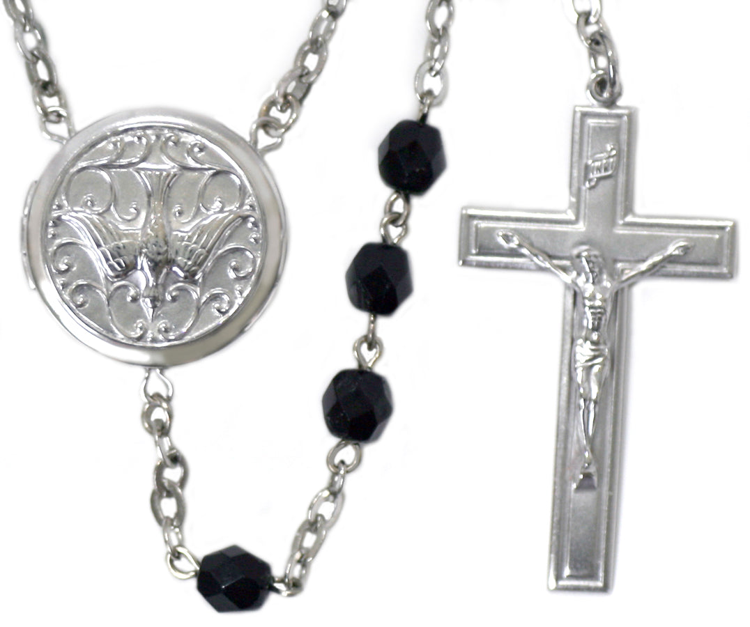 Holy Spirit Locket Center Rosary Beads