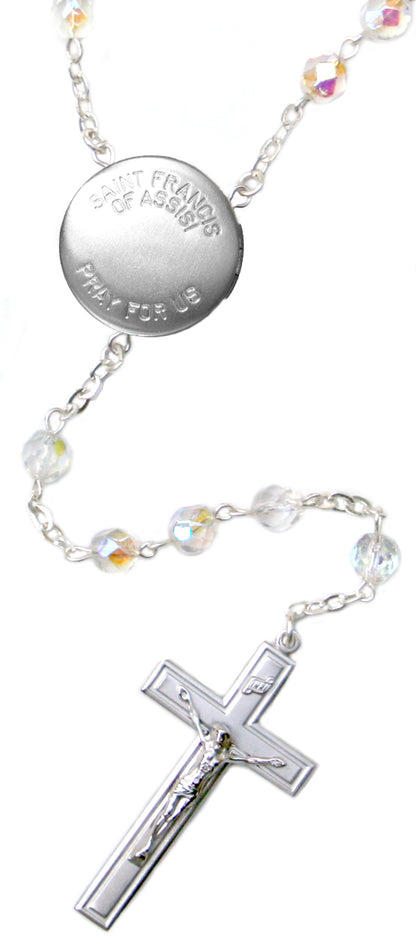 Saint Francis Locket Center Rosary Beads