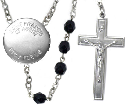 Saint Francis Locket Center Rosary Beads