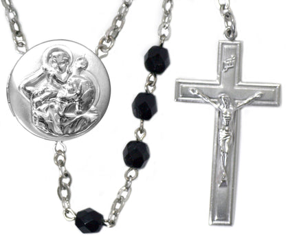 Saint Christopher Locket Center Rosary Beads