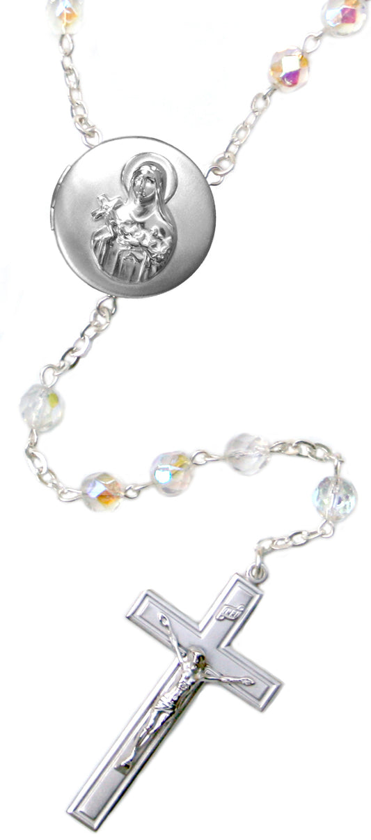 Saint Therese Locket Center Rosary Beads