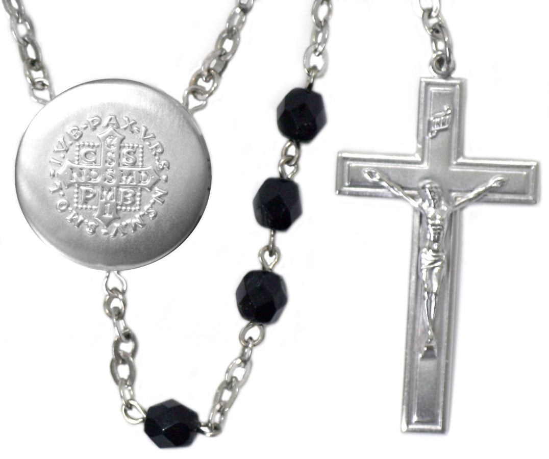 Saint Benedict Locket Center Rosary Beads