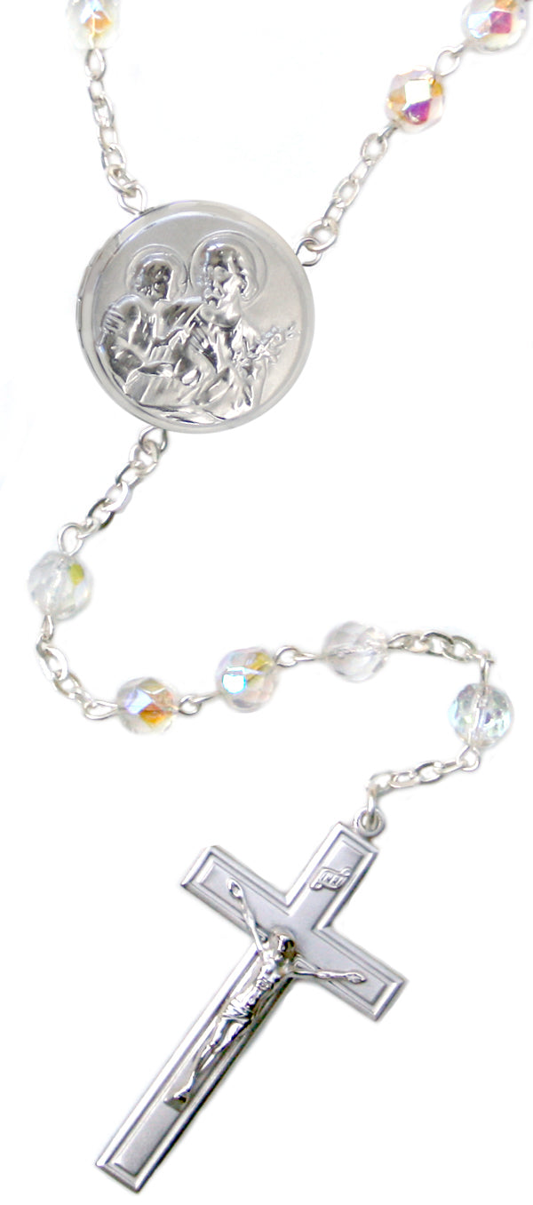 Saint Joseph Locket Center Rosary Beads