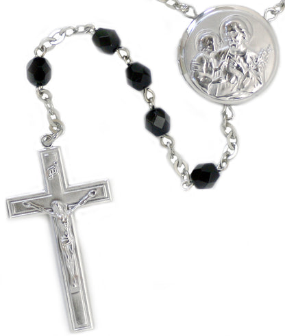 Saint Joseph Locket Center Rosary Beads