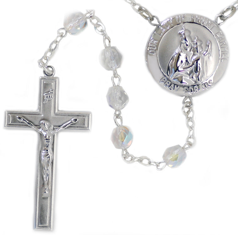 Our Lady of Mount Carmel Locket Center Rosary Beads