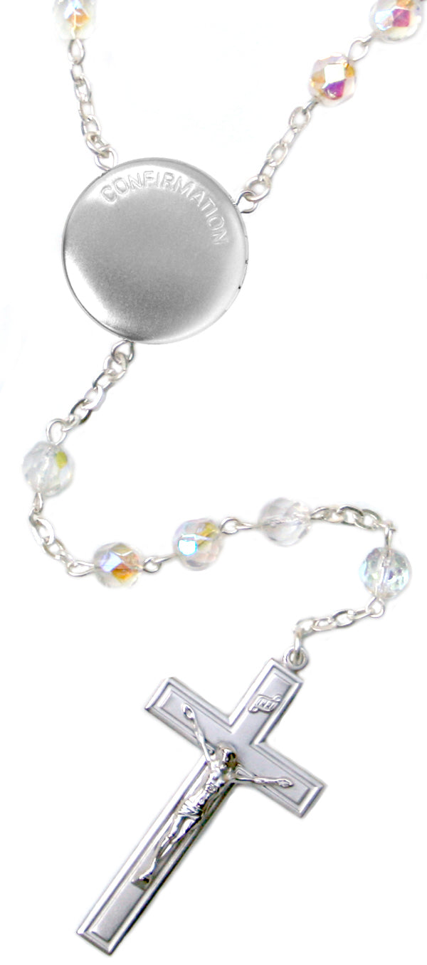 Confirmation Locket Center Rosary Beads