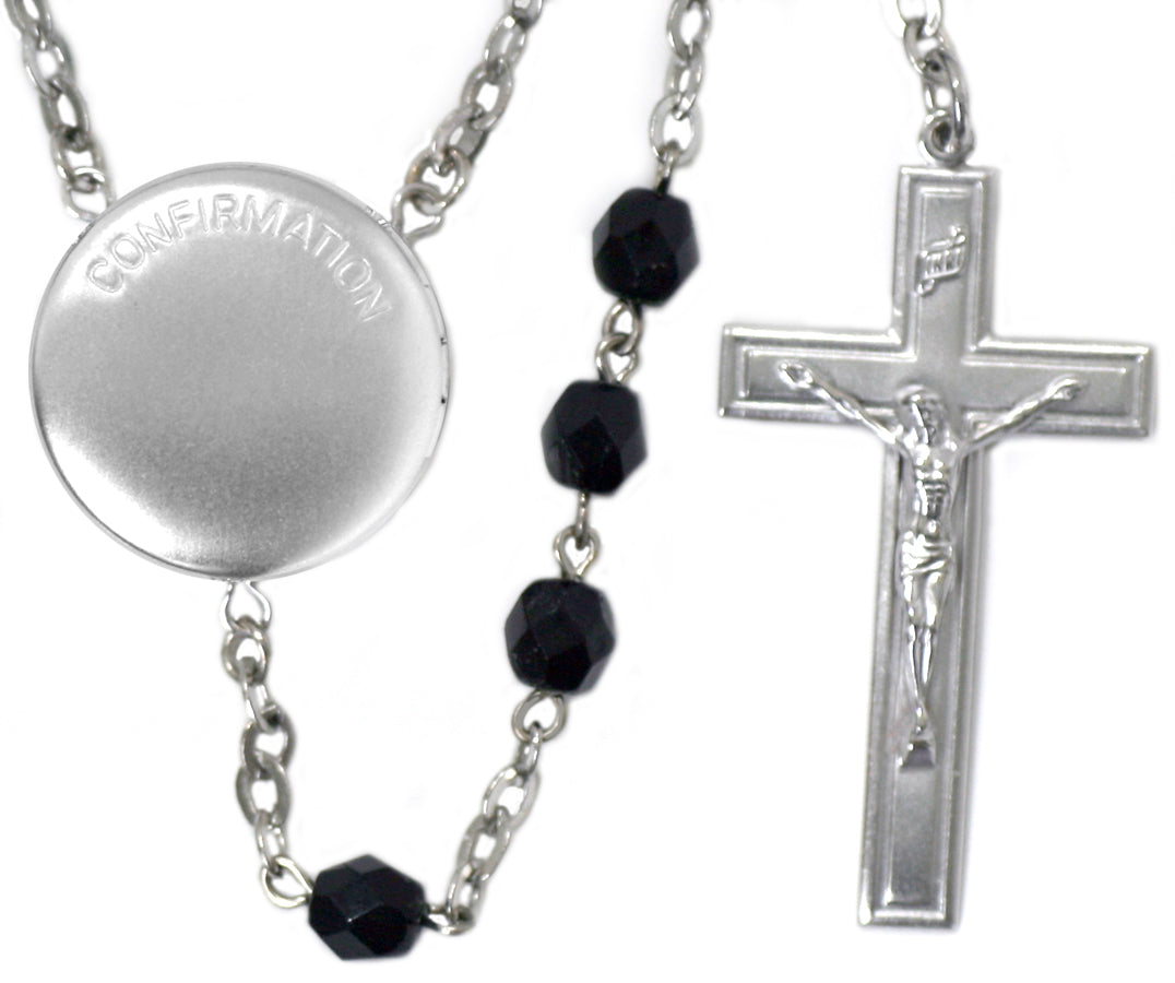 Confirmation Locket Center Rosary Beads