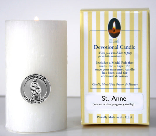 Saint Anne Devotional Candle with lapel pin