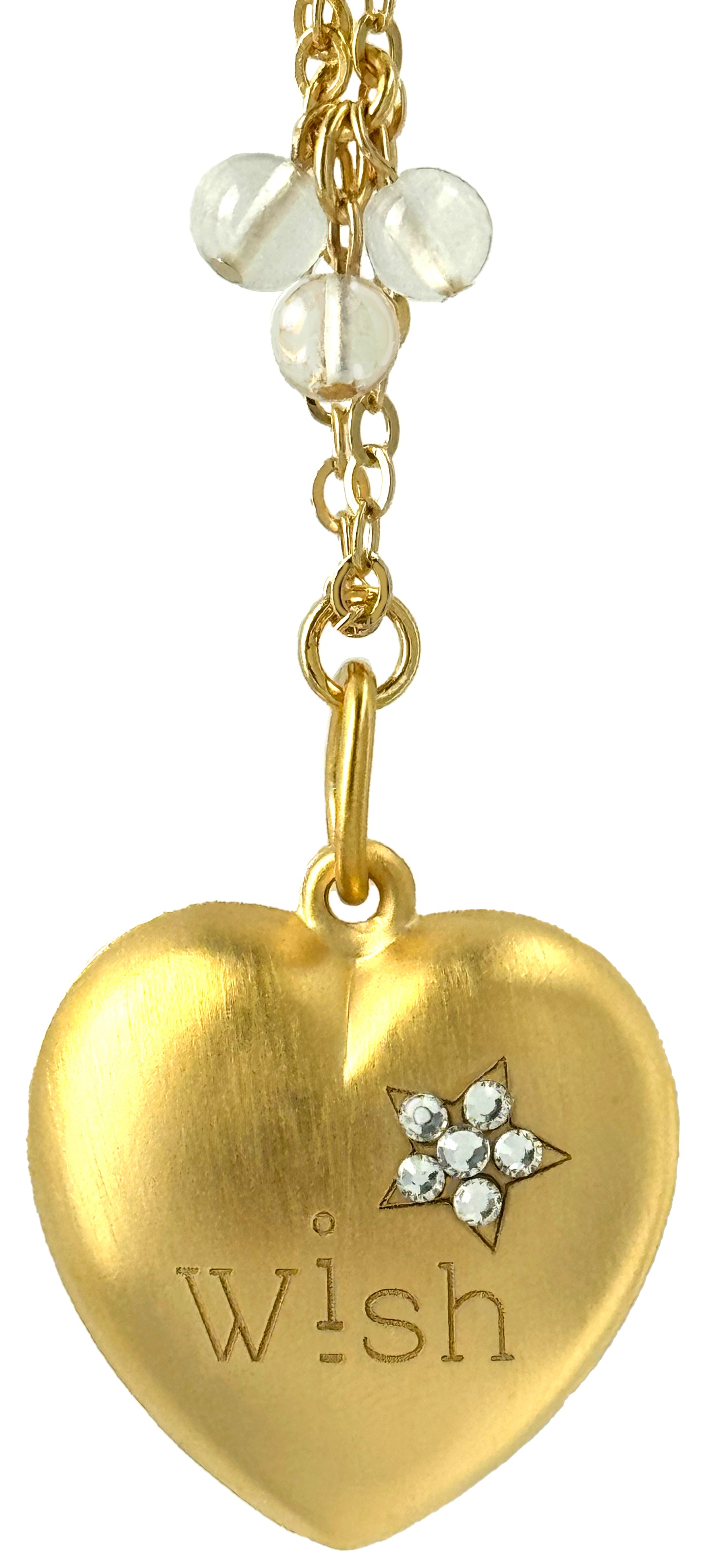 Wish Heart Necklace with Jeweled Star