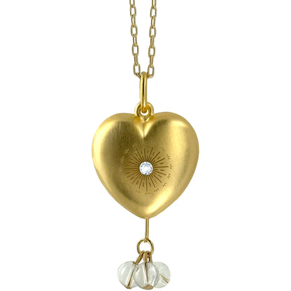 Dandelion Wish Heart Necklace