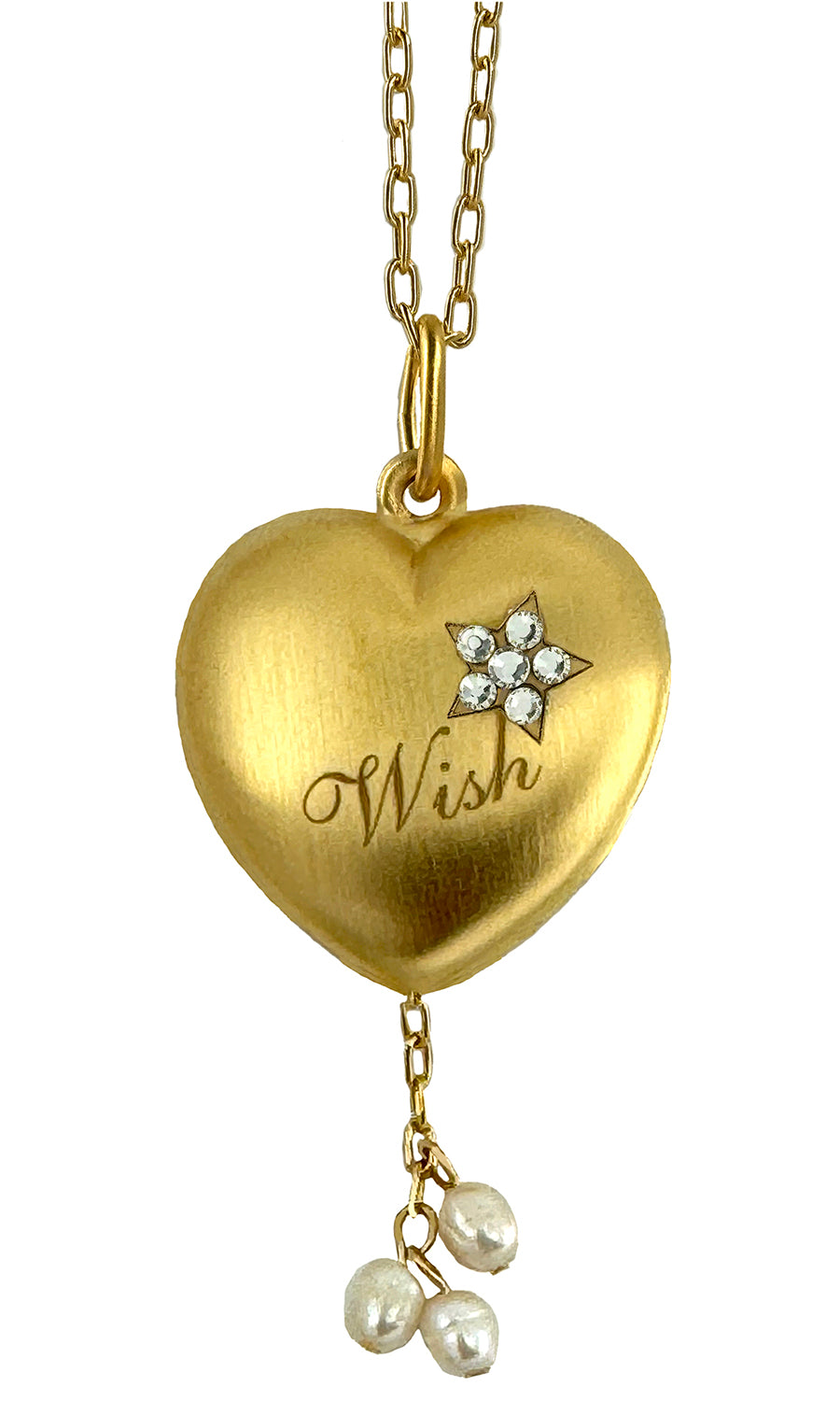 Magic Wand Three Wishes Heart Necklace