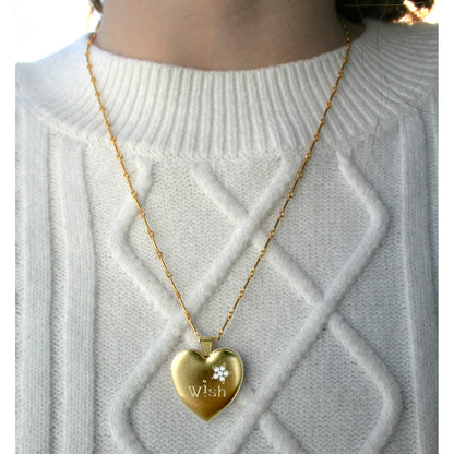 i Wish Heart Locket Necklace