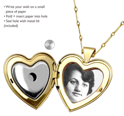 i Wish Heart Locket Necklace