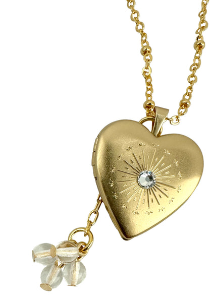 Dandelion Wish Heart Locket Necklace