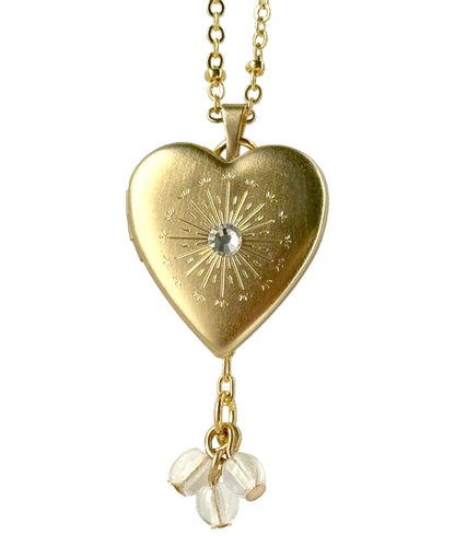 Dandelion Wish Heart Locket Necklace