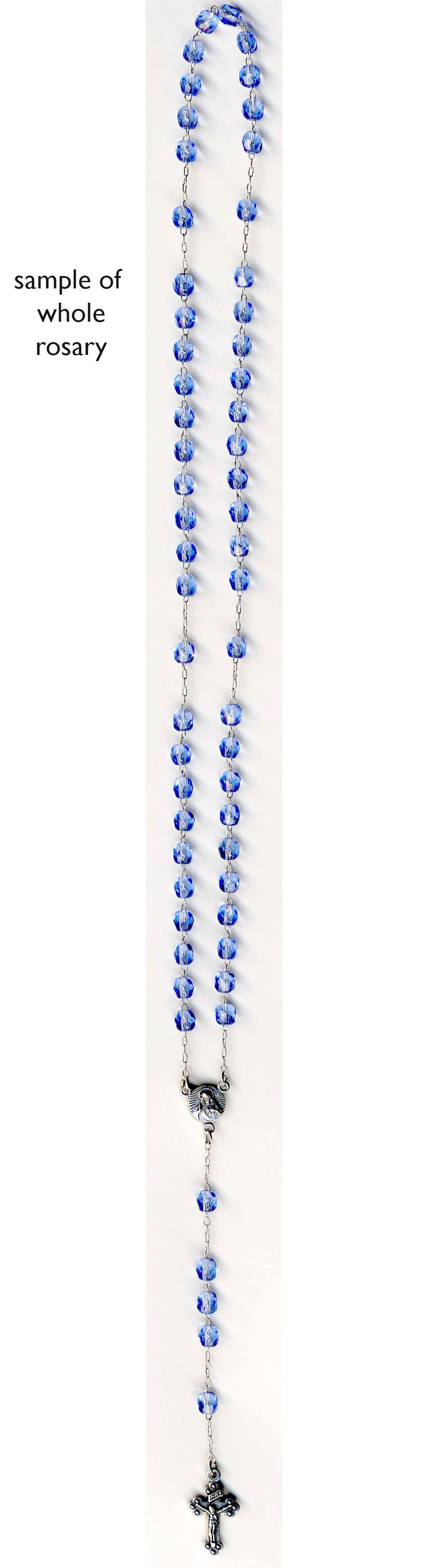 Small 11 inch Sapphire Rosary Beads for Rosary Boxes