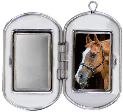 Sterling Silver Horse Memorial Dog Tag Locket
