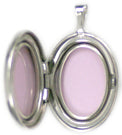Sterling Silver "Mom means Love"with  diamond Oval Locket