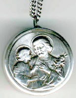 saint joseph rosary box pendant