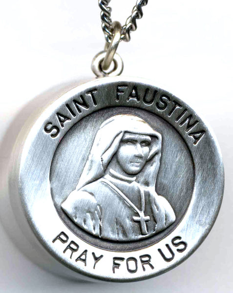 saint faustina rosary box pendant