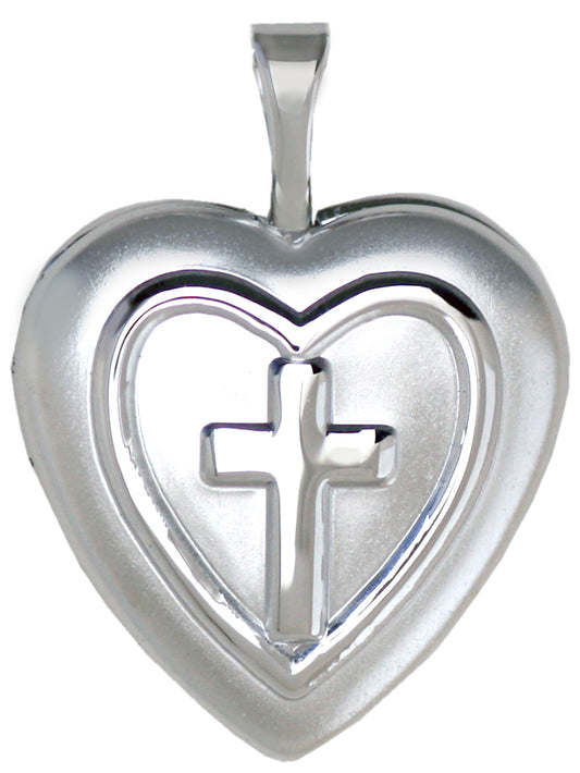 sterling 16mm embossed cross locket