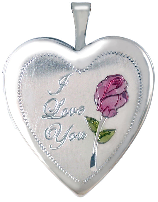 sterling silver I Love You heart locket