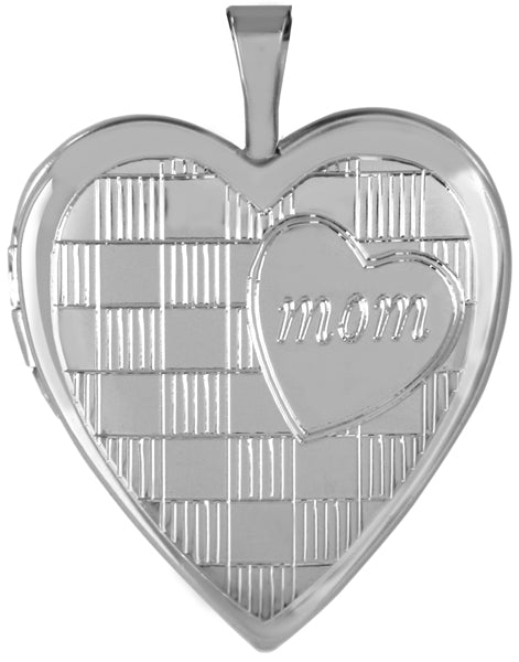 modern mom sterling heart locket