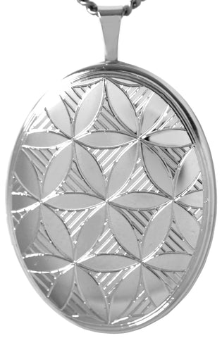 sterling silver flower of life oval locket