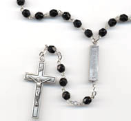  Jet Black Mysteries Austrian Crystal Rosary Beads