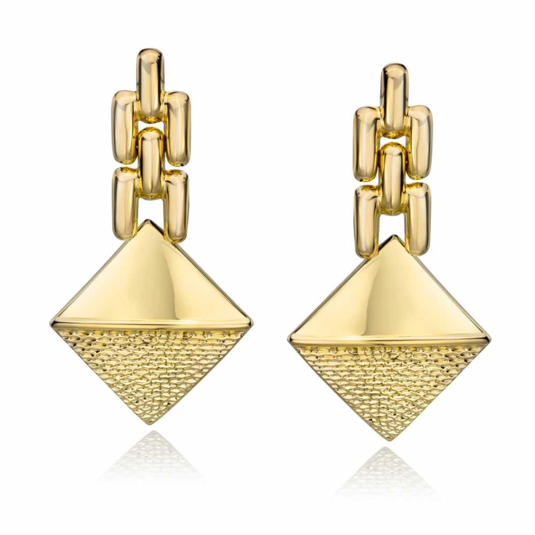 14k Gold Dipped Hollow Tailored Swing Earrings