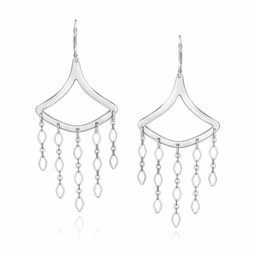 Sterling Silver Mid-Century Drop Chandelier Earrings
