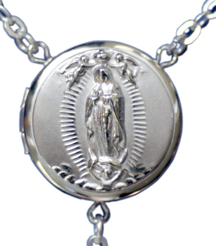 our lady of guadalupe locket rosary beads