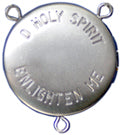 Holy Spirit Locket Rosary Beads with "O' Holy Spirit Enlighten Me" on back of locket