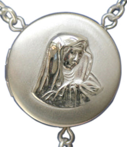 our lady of sorrows locket rosary beads