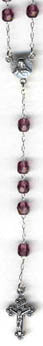 RS-103 11" Czech Glass AMETHYST Rosary Beads