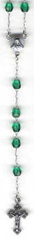 RS-106 11" Czech Glass EMERALD Rosary Beads