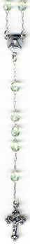 RS-109 11" Czech Glass PERIDOT Rosary Beads