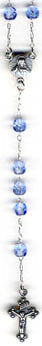 RS-113 11" Czech Glass BLUE TOPAZ Rosary Beads