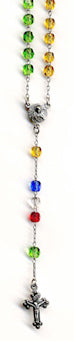 RS-114 11" Czech Glass WORLD PEACE Rosary Beads
